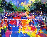 Figure Classic Paintings - Classic Marathon Finish by Leroy Neiman